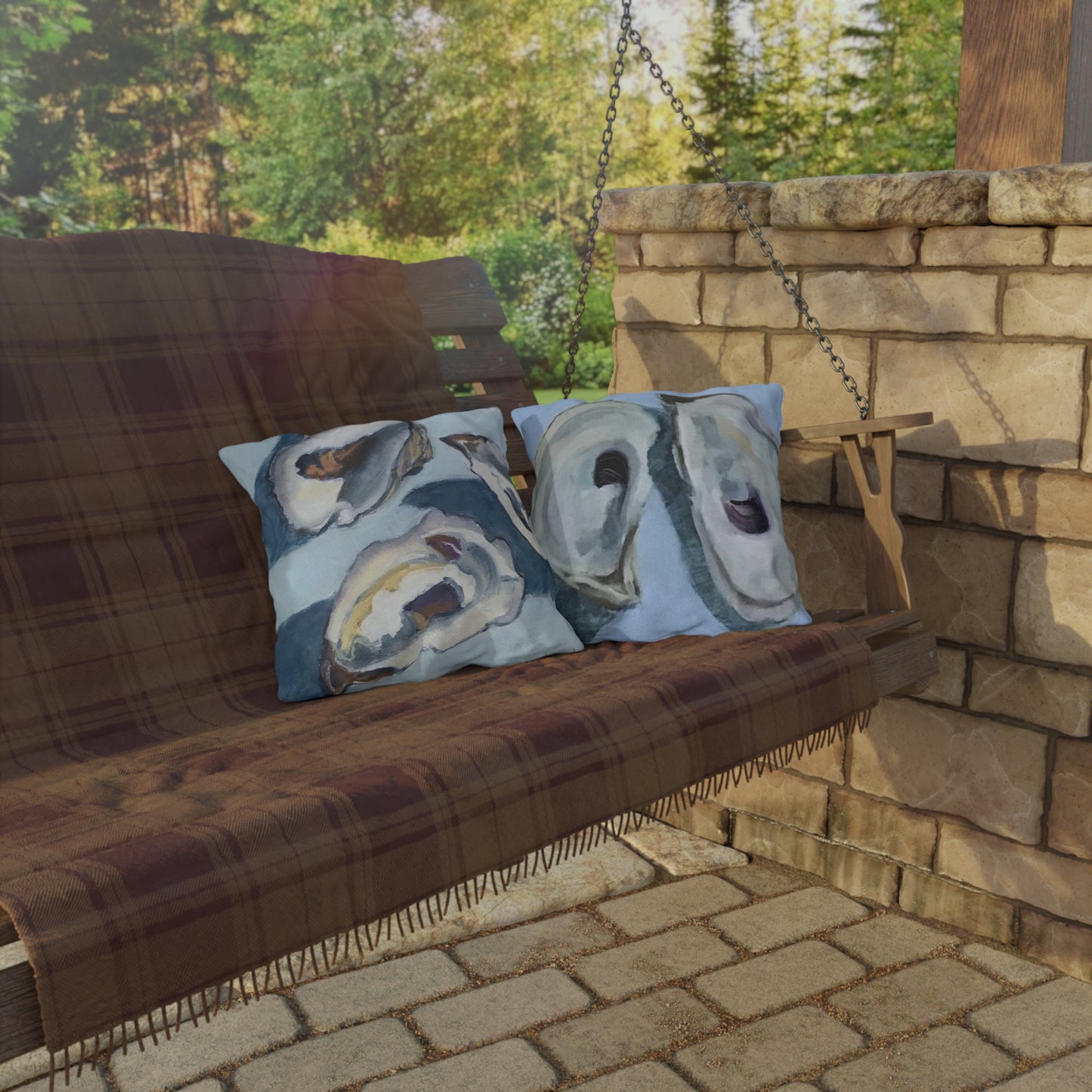 NNB- Oyster Shells Outdoor Pillows
