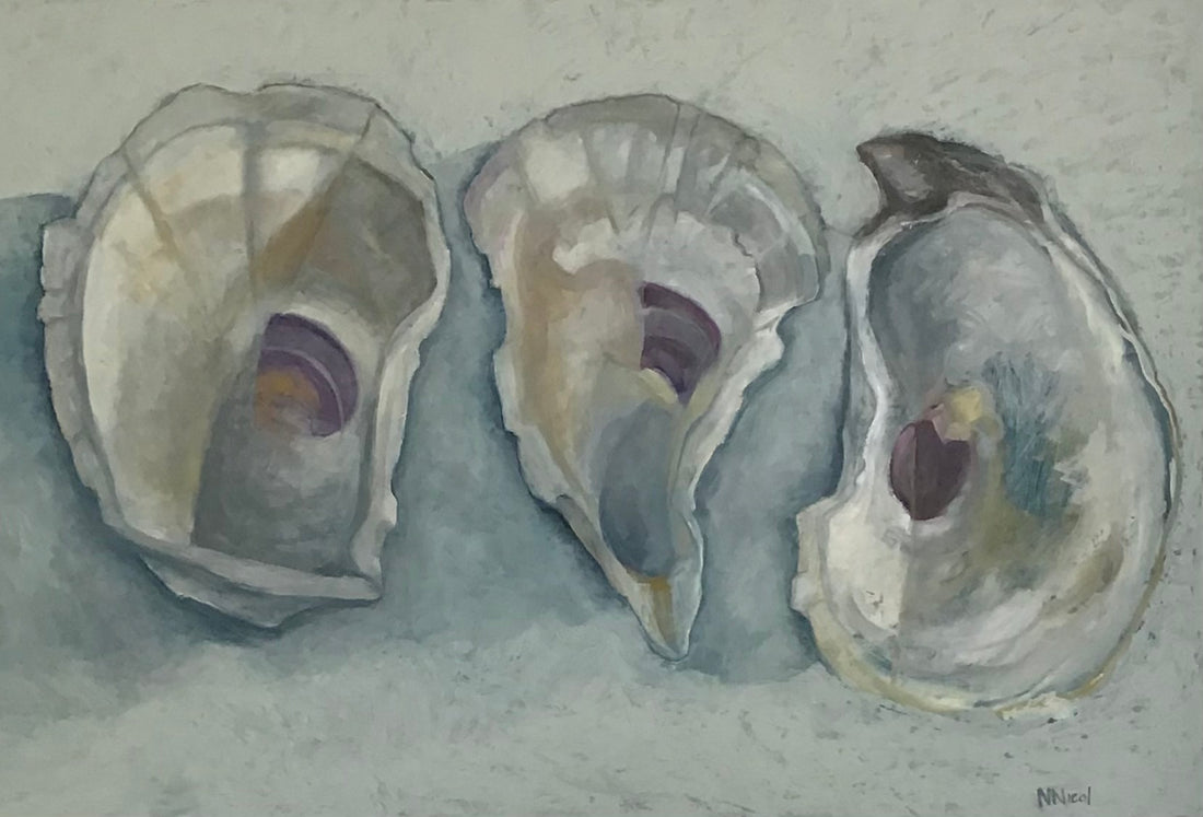 Wellfleet Oyster Paintings at Burdick Gallery