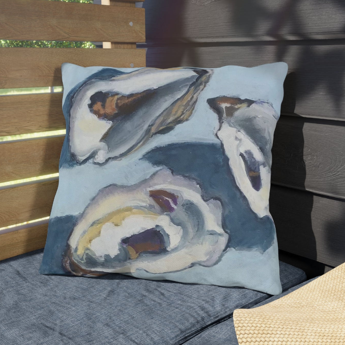 NNB- Oyster Shells Outdoor Pillows