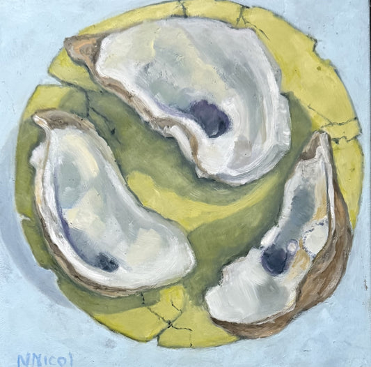 Paintings - Three Wellfleet Oyster Shells