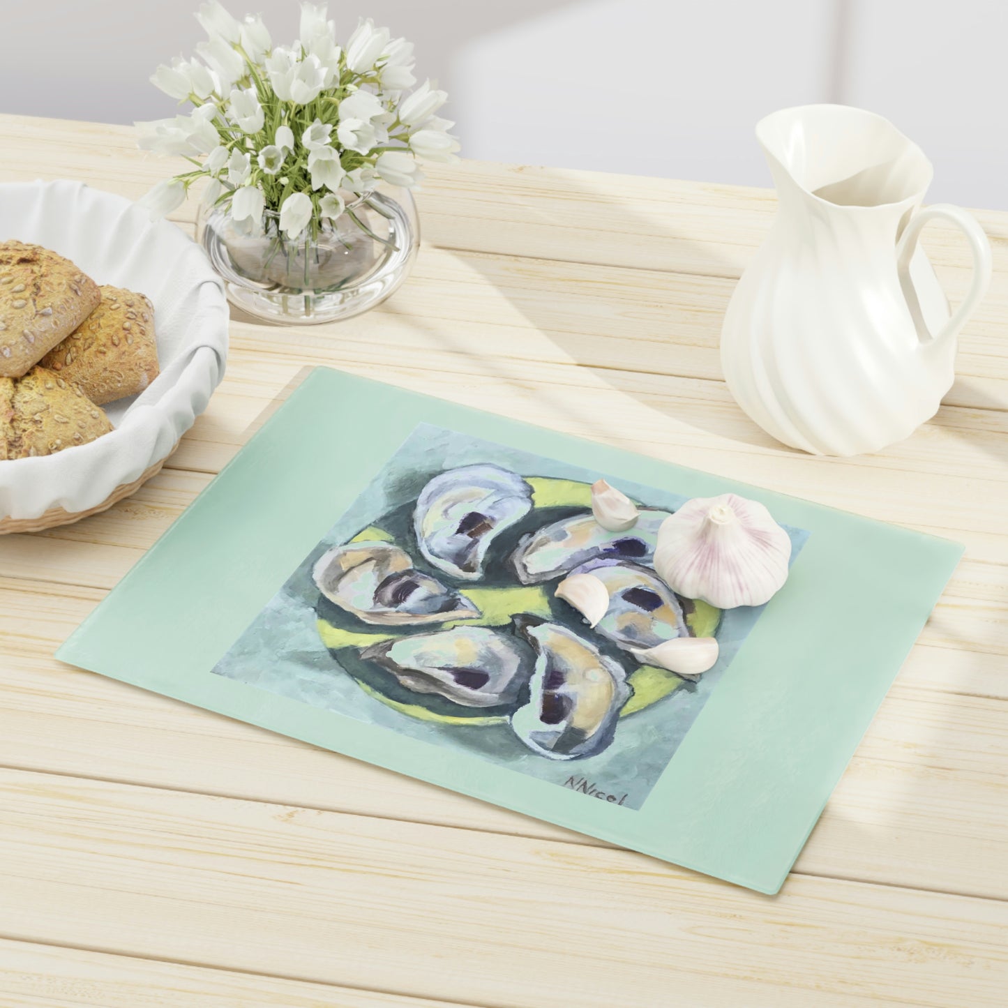 NNB-Oyster Shells Cutting Board or Platter